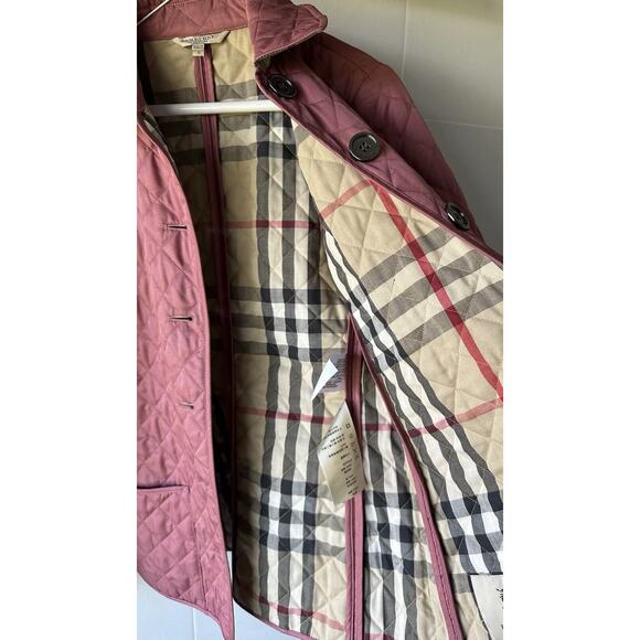 Authentic Burberry Brit Copford Diamond Quilted Jacket Light Crimson Size Small - Picture 7 of 12
